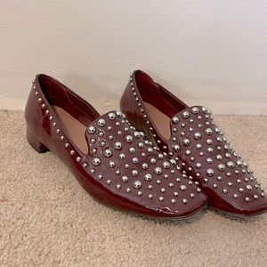 Women’s Halogen Red Studded Loafers Size 9